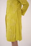 Buy_Ruchi Marodia_Green Cotton Embroidery Collared Mendaka Shirt Dress _Online_at_Aza_Fashions