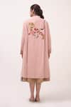 Shop_Ruchi Marodia_Pink Embroidery Mandarin Collar Hand Pastel Jacket _at_Aza_Fashions