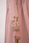 Buy_Ruchi Marodia_Pink Embroidery Mandarin Collar Hand Pastel Jacket _Online_at_Aza_Fashions