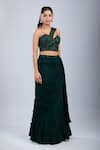 Buy Samyukta Singhania Green Chinon Embroidery Sweetheart Neck Embellished Blouse With Draped Skirt Online at Aza Fashions Buy_Samyukta Singhania_Green Chinon Embroidery Sweetheart Neck Embellished Blouse With Draped Skirt _Online_at_Aza_Fashions