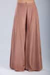 Shop_Samyukta Singhania_Brown Crepe Embroidery, Sequins Asymmetric Embellished Tunic With Sharara _Online_at_Aza_Fashions