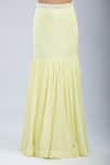 Buy_Samyukta Singhania_Yellow Chinon Sequins, Embroidery V-neck Embellished Blouse And Skirt Set 