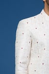 Shop_Arihant Rai Sinha_Off White Silk, Polyester, Viscose Embroidery Thread Sherwani Set _Online_at_Aza_Fashions