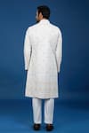 Shop_Arihant Rai Sinha_Off White Silk, Polyester, Viscose Embroidery Thread Sherwani Set _at_Aza_Fashions