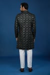 Shop_Arihant Rai Sinha_Black Velvet, Polyester, Viscose Embroidery, Sequins Thread And Sherwani Set _at_Aza_Fashions