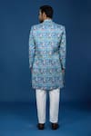 Shop_Arihant Rai Sinha_Blue Silk, Polyester, Viscose Embroidery, Sequins Paisley Sherwani Set _at_Aza_Fashions
