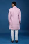 Shop_Arihant Rai Sinha_Pink Silk, Polyester, Viscose Embroidery, Sequins Leaflet Sherwani Set _at_Aza_Fashions