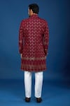 Shop_Arihant Rai Sinha_Maroon Silk, Polyester, Viscose Sequins, Embroidery Work Sherwani Set _at_Aza_Fashions