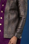 Arihant Rai Sinha_Purple Silk, Polyester, Viscose Embroidery Floral Woven Sherwani Set _Online_at_Aza_Fashions