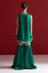 Shop_Sitaraa_Emerald Green Embroidery Round Neck Padmika Kurta With Gharara _at_Aza_Fashions