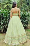 Shop_Amaltas Couture_Green Net Embroidery Sweetheart Neck Lehenga Set _at_Aza_Fashions