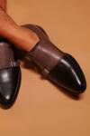 Shop_Dmodot_Black Handcrafted Double Monk Strap Shoes _at_Aza_Fashions