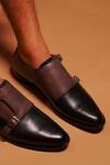 Dmodot_Black Handcrafted Double Monk Strap Shoes _Online_at_Aza_Fashions