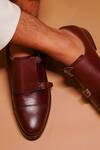 Shop Dmodot Brown Double Monk Shoes at Aza Fashions Shop_Dmodot_Brown Double Monk Shoes _at_Aza_Fashions
