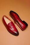Buy Dmodot Maroon Penny Loafer Shoes at Aza Fashions Buy_Dmodot_Maroon Penny Loafer Shoes _at_Aza_Fashions