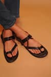 Buy_Dmodot_Black Ankle Back Strap Sandals _at_Aza_Fashions