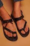 Shop_Dmodot_Black Ankle Back Strap Sandals _at_Aza_Fashions