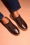 Buy_Dmodot_Brown Leather Sneakers_at_Aza_Fashions