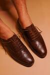 Shop Dmodot Maroon Leather Brogue Oxfords at Aza Fashions Shop_Dmodot_Maroon Leather Brogue Oxfords _at_Aza_Fashions