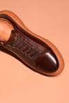 Shop_Dmodot_Brown Leather Sneakers_at_Aza_Fashions