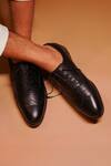 Buy_Dmodot_Black Leather Brogue Oxfords _at_Aza_Fashions