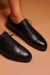 Dmodot_Black Leather Brogue Oxfords _Online_at_Aza_Fashions