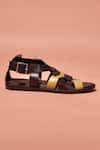 Buy Dmodot Black Cut Work Pelle Nero Verdo Leather Sandals Online at Aza Fashions Buy_Dmodot_Black Cut Work Pelle Nero Verdo Leather Sandals _Online_at_Aza_Fashions