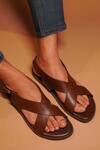 Buy_Dmodot_Brown Pelle Tannino Leather Sandals _at_Aza_Fashions