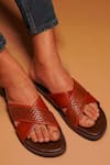 Buy Dmodot Brown Basketweave Slip On Flats at Aza Fashions Buy_Dmodot_Brown Basketweave Slip On Flats _at_Aza_Fashions