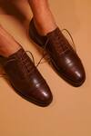Shop Dmodot Brown Leather Brogue Oxfords at Aza Fashions Shop_Dmodot_Brown Leather Brogue Oxfords _at_Aza_Fashions