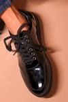 Shop_Dmodot_Black Patent Leather Sneakers _at_Aza_Fashions