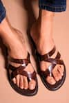 Buy_Dmodot_Brown Leather Strappy Sandals _at_Aza_Fashions