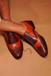 Shop Dmodot Brown Leather Brogue Oxfords at Aza Fashions Shop_Dmodot_Brown Leather Brogue Oxfords _at_Aza_Fashions