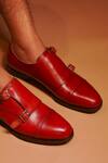 Dmodot Red Double Monk Shoes Online at Aza Fashions Dmodot_Red Double Monk Shoes _Online_at_Aza_Fashions