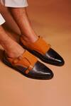 Shop_Dmodot_Multi Color Brogue Double Monk Shoes _at_Aza_Fashions