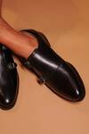 Dmodot Black Double Monk Shoes Online at Aza Fashions Dmodot_Black Double Monk Shoes _Online_at_Aza_Fashions