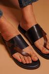 Shop_Dmodot_Black Handcrafted Strap Sandals_at_Aza_Fashions