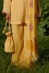 Buy_Nikasha_Yellow Georgette Embroidery Round Neck Dilruba Floral Print Kurta Set _Online_at_Aza_Fashions