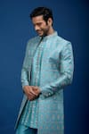Buy_Arihant Rai Sinha_Cobalt Silk, Polyester Embroidery, Sequins Sherwani Set 