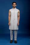 Arihant Rai Sinha Gray Silk Embroidery Sherwani Set Online at Aza Fashions Arihant Rai Sinha_Gray Silk Embroidery Sherwani Set _Online_at_Aza_Fashions