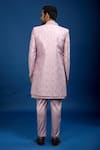 Shop_Arihant Rai Sinha_Pink Silk Embroidery, Sequins Sherwani Set _at_Aza_Fashions