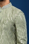 Arihant Rai Sinha_Green Silk Embroidery, Zari Sherwani With Pant _Online_at_Aza_Fashions