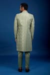 Shop_Arihant Rai Sinha_Green Silk Embroidery, Zari Sherwani With Pant _at_Aza_Fashions