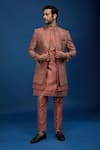Buy Arihant Rai Sinha Rust Silk Embroidery, Zari, Sequins Butti Sherwani Set at Aza Fashions Buy_Arihant Rai Sinha_Rust Silk Embroidery, Zari, Sequins Butti Sherwani Set _at_Aza_Fashions
