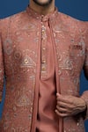 Buy Arihant Rai Sinha Rust Silk Embroidery, Zari, Sequins Butti Sherwani Set Buy_Arihant Rai Sinha_Rust Silk Embroidery, Zari, Sequins Butti Sherwani Set