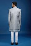 Shop_Arihant Rai Sinha_Gray Silk, Dupion Embroidery Jaal Sherwani Set _at_Aza_Fashions
