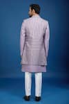 Shop_Arihant Rai Sinha_Purple Silk, Dupion Embroidery Jaal Sherwani Set _at_Aza_Fashions