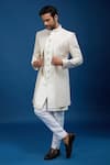 Buy_Arihant Rai Sinha_Cream Silk, Dupion Embroidery Sherwani Set _at_Aza_Fashions