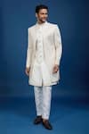 Buy_Arihant Rai Sinha_Cream Silk, Dupion Embroidery Sherwani Set _Online_at_Aza_Fashions