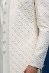 Arihant Rai Sinha_Cream Silk, Dupion Embroidery Sherwani Set _at_Aza_Fashions